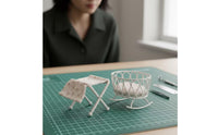 2 Pieces Dollhouse Cradle with Table Iron Miniature Rocking Cradle Lightweight Nursery Furniture for Collectors