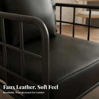 2-Seater Metal Frame Couch Light Luxury Design Two-Seater Metal Frame Settee Vintage aesthetic Small Sofa for partners, Homeowners, Boutique, Office Lounge