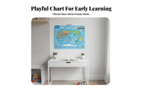 Talking World Geography Chart Game Modes Talking China Geography Chart Adjustable Volume Interactive Geography Poster for Children, Preschoolers
