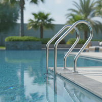 In-Ground Pool Ladder Embedded Stainless Steel Pool Ladder Anti-Slip for Backyard Pools