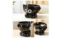 Glossy Cat Bowl with Pedestal Compact Ceramic Cat Bowl Stable Pet Feeder Dishes Sturdy for Cats, Small Dogs, Feeding Station, Kitchen