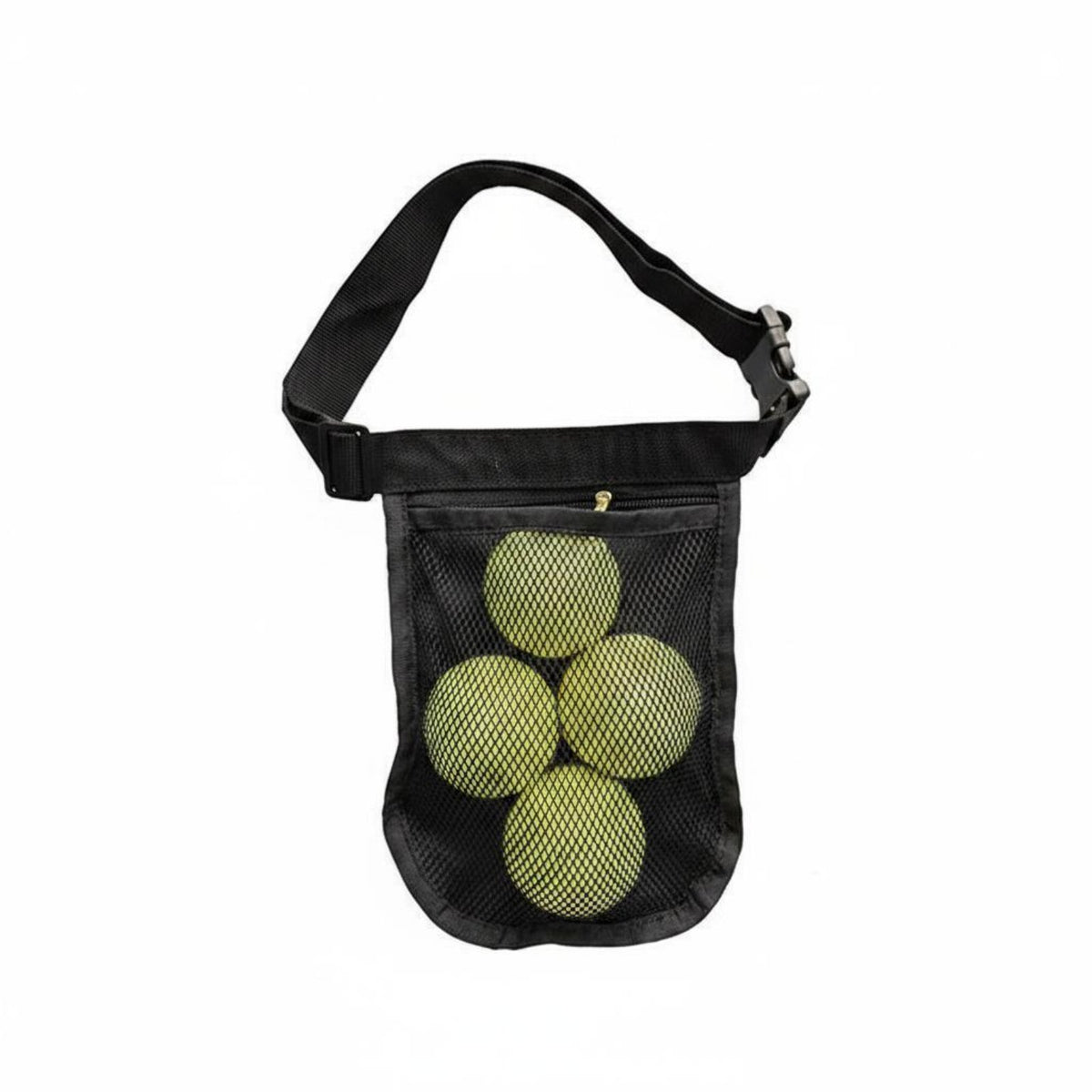 Waist Ball Pouch Bag Lightweight Tennis Ball Bag Zipper Closure Sports Accessory for Golfers