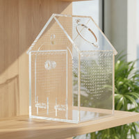 Escape-Proof Reptile Enclosure with Feeding Hatch Clear Reptile Enclosure Transparent Acrylic Terrarium Well-Ventilated for Hobbyists, Home Office