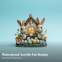 Cute Design Easter Bunny Acrylic Standee Waterproof Rabbit Tabletop Decoration Long-Lasting for Children, Desktop