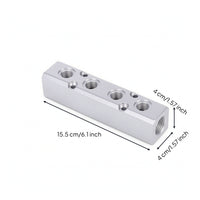 Manifold Block with G 1/2/2 Inlet Aluminum Pneumatic Manifold Block Multi-Port Threaded for Installers, Automation Rigs