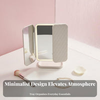 Shell-Shaped three-panel Mirror Built-in light-emitting diode Lights three-panel Lighted Mirror for gentlemen