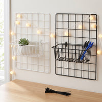 Ins Style Grid Wall Storage Rack with Photo Display for Room Decor