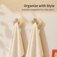 Household Bathroom Towel Hooks and Cloth Holder for Kitchen, No Drill Wall Mounted and Single