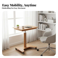 Height Adjustable Rolling C-Shaped Desk Space-Saving C-Shaped Overbed Table Multi-Functional Household Furniture Nordic aesthetic for Students, Remote Workers, Apartment Dwellers, Bedroom, Home Office, Small Spaces, Living Room