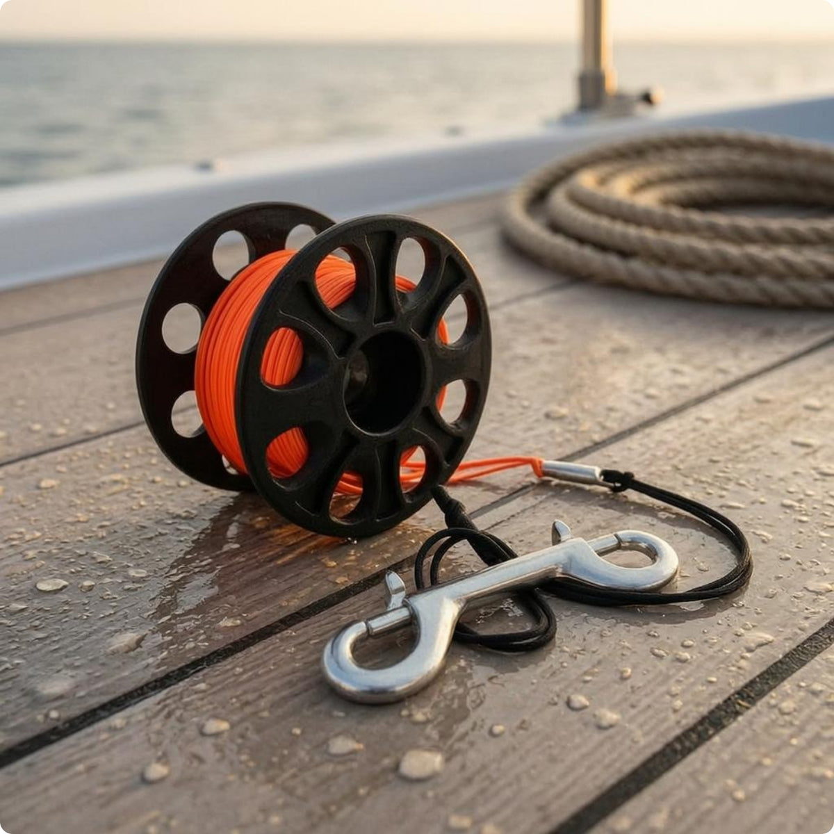30 Meter Line SMB Reel Double-Ended Hook BCD Reel POM Plastic Underwater Gear Black Body