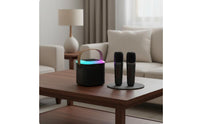 Subwoofer Bass Portable Karaoke Machine Rechargeable Bluetooth Speaker Audio Input Device Set Long Battery Life Mini Karaoke Machine with 2 Wireless Microphones High-Fidelity Sound Quality for Family