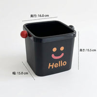 Desktop Trash Can Stylish with Lid 16cm Square Mini Trash Can for Desk Living Room Bedroom