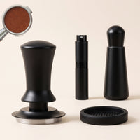 4 Pieces Coffee Tamping Kit Stainless Steel Espresso Prep Set with Mat Coffee Professional Tool Set with Tamper Ergonomic