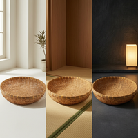Handwoven Bamboo Basket Fruit Tray Storage Organizer