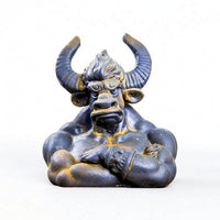 Bull Monster Figurine Gothic Bull Bust Statue Monster Bust for Bookshelf