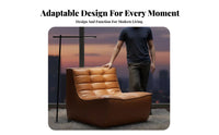 Wabi-Sabi aesthetic Armless Tufted Block Chair Small Space space-efficient configurable Sofa Nordic Inspired Living Room Seating Minimalist Aesthetic for Apartment Dwellers, Design connoisseurs, Homeowners, Lounge Area, perusing corner, Bedroom