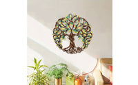 Metal Tree of Existence Wall Art Hollowed-out Design Tree of Existence Wall Decor Lightweight Iron Silhouette Art for Patio