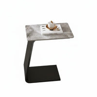 Slide-Under Design C-Shaped Snack Table Modern design C-Shaped Couch Table Movable Household Furniture Space-Saving for Apartment Dwellers, Home Workers, Homeowners, Small Spaces, Living Room, Bedroom