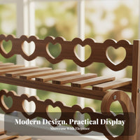 Sturdy Construction Multi-Tier Flower Rack Space Saving Multi-Tier Wood Plant Shelf Strong Load-Bearing Wooden Plant Shelf Easy Assembly for Gardeners, Homeowners, Balcony, Living Room, Indoor, Bedroom