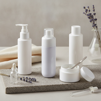 White Flat Shoulder Fine Mist Spray Bottle and Round Bottom Cream Jar for Hydrating Products