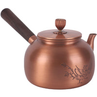 Copper Teapot Handmade Teapot with Wooden Handle Handcrafted Cookware