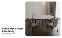 Large Round Folding Table Foldable Design Round Folding Table High Capacity for Hotel Managers, Businesses, Restaurants, Banquets, Wedding Venues