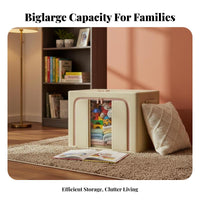Collapsible textile Box with viewing panel Foldable home arrangement Organization for Renters