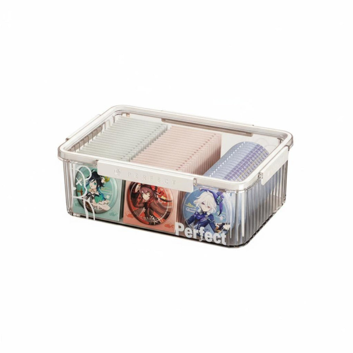 Clear badge Storage Container Transparent Clear-Lid Collectible Case debrisresistant