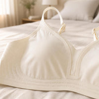 Petal Cup Seamless Bra for Women, Thin Summer Style, Minimizing and Push-Up, 7A Antibacterial Cooling
