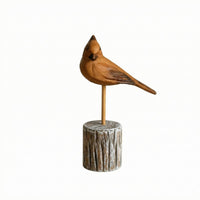 Wooden Bird Figurine Wood Ornament Collectible House Decor for Shelf