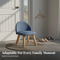 Multi-Functional Upholstered Toddler Chair Rounded Corners children's Seat Lightweight Small Stool Strong Load-Bearing for Toddlers, Students, Parents, Entryway, Playroom, Bedroom, Living Room