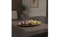 Hammered Metal Tray Sculptural Aluminum Fruit Bowl Wavy Serving Platter for Coffee Table