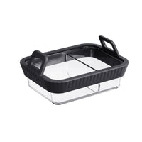 Glass Baking Dish with Handles Slim Cookware Heat-Resistant for Students