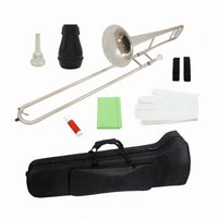 Mouthpiece Included B-Flat Tenor Brass Slide Instrument Portable Musical Instrument