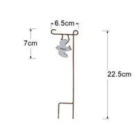 Iron Decorative Bird Garden Stake Painted Detailing Hanging Bird Stake Printed Lettering Outdoor Decor Rustic for Gardeners, Plant Lovers, Planters, Pots