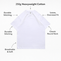 Oversized T-Shirt for Streetwear, Loose Neck Short Sleeve Casual Tee, Heavyweight Dropped Shoulder Design for Young Adults Everyday Comfort