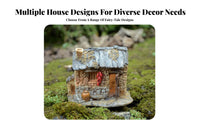 Miniature Synthetic Cottage Creative Design Resin Landscape Ornament Realistic Appearance Miniature House Figurine for Bonsai Decoration, Terrarium