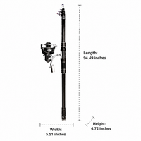 Carbon Fiber Telescopic Fishing Rod and Reel Combo 6 Section Spinning Sea Rod