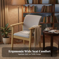 Thickly Padded Upholstered Armchair Sturdy Frame Dining Seat Ergonomic Support Household Furniture Breathable Upholstery Material for Homeowners, Office Workers, Interior Decorators, Study Room, Bedroom, Reading Nook
