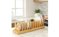 Plate and Lid Organizer Space-Saving Dish Rack with Divider Panels Upright