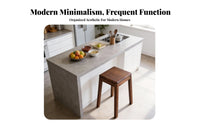 Walnut Finish Stackable Square Stool hardwood Wood Construction Square Top Stackable Stool Modern Minimalist Design Dining Seat Space-Saving for Restaurant Owners, Homeowners, Apartment Dwellers, Kitchen, Home, Cafe, Living Room
