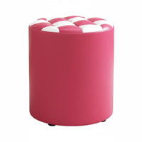 Modern Design Upholstered Round Ottoman paddinged Seat Low Stool adaptable Footstool space-saving Size for Children, Families, residents, Living Room, Entryway, Bedroom, Home Office