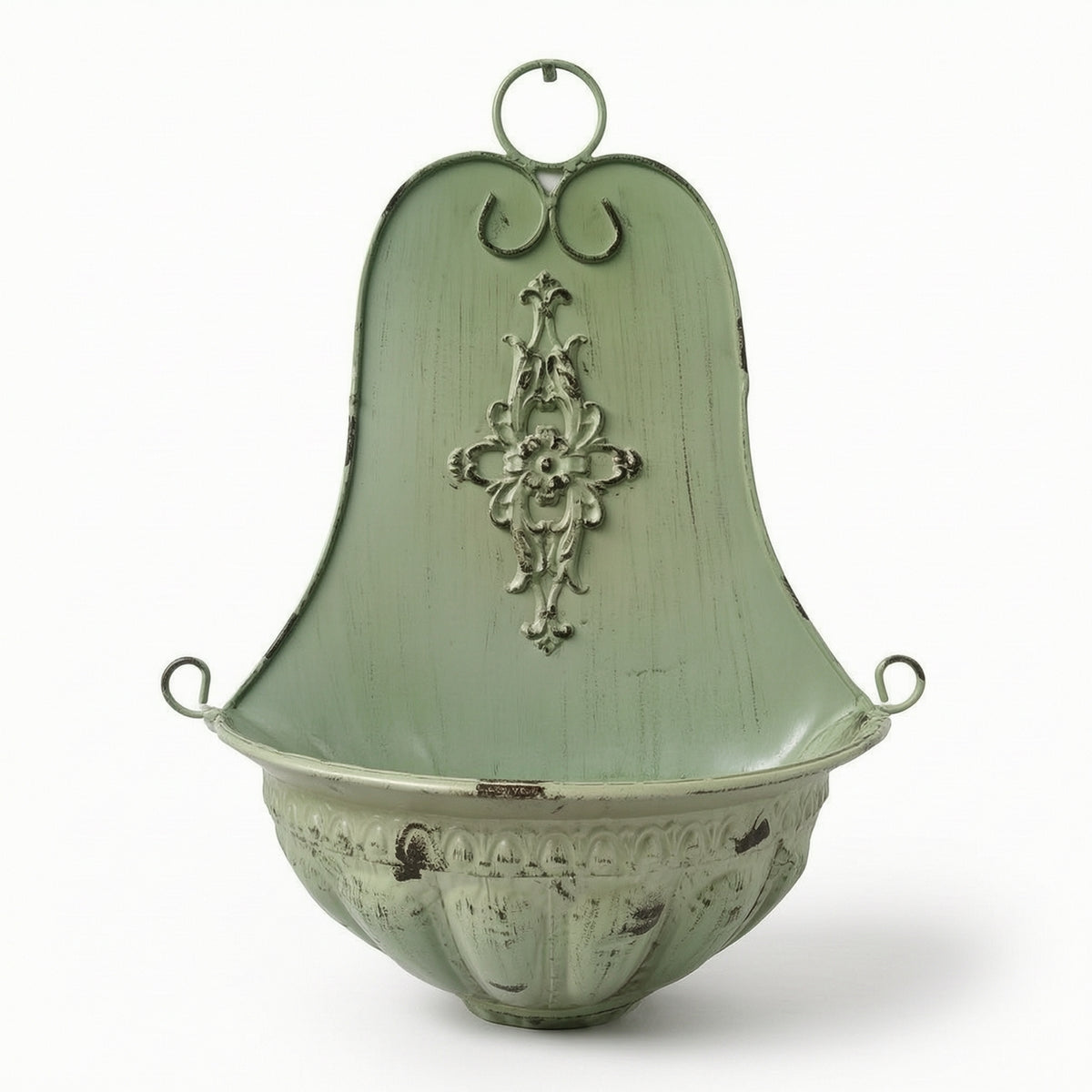 Half-Round Wall Planter Distressed French-Style Wall Planter Ornate for Patio