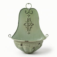 Half-Round Wall Planter Distressed French-Style Wall Planter Ornate for Patio