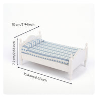 1:12 Scale Miniature Dollhouse Bed Collectible Dollhouse Bed Decorative Furniture Detailed for Collectors, Hobbyists, Kids, Bedroom Scene, Diorama