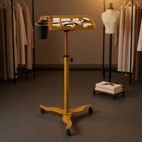 Salon Cart with Tool Holders Rolling Salon Trolley 360-Degree Swivel Hairdresser Cart for Studios