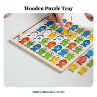 Early Education Wooden Letter Fishing Toy Fine Movement Skills Development Alphabet Number Activity Set Board Hand-Eye Coordination Alphabet Number Activity Set Polished Edges for Preschoolers, Kids, Toddlers, Daycare, Classroom