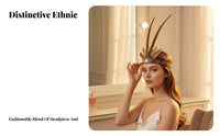 Earthy Fowl Feather Headpiece Exaggerated Design Tribal Design Headdress Feathers Feather Headband for Women, Modeling Event Shows, Photoshoots
