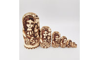 Russian Nesting Doll Hand-Painted Nesting Doll with Floral Matryoshka for Shelf