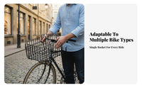 Large Capacity Foldable Rear Bike Basket Heavy Duty Folding Rear Bike Basket Safety Reflector for Commuters, Shopping